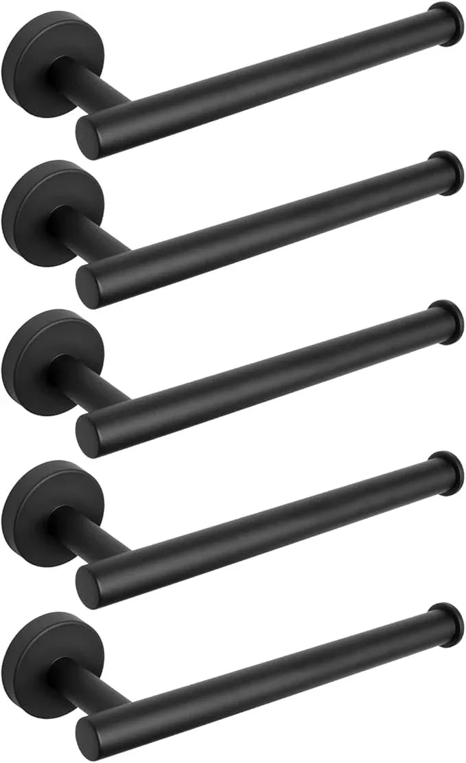 NearMoon Hand Towel Holder/Towel Ring, Thicken Stainless Steel Hand Towel Bar for Bathroom, Rustproof Wall Mounted Towel Rack, Contemporary Style Bath Accessories, 9 Inch (5 Pack, Matte Black) - ModernBath