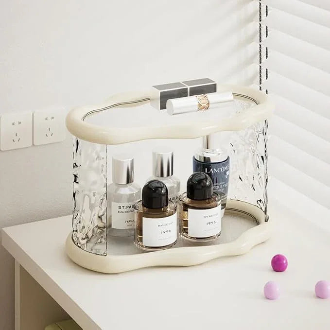 Bathroom Countertop Organizer, 2 Tier Bathroom Organizer and Storage, Acrylic Vanity Organizer Standing Holder Shelf, Perfume Makeup Skincare Cosmetic Desk Organizer for Bedroom Dressing Table, White - ModernBath