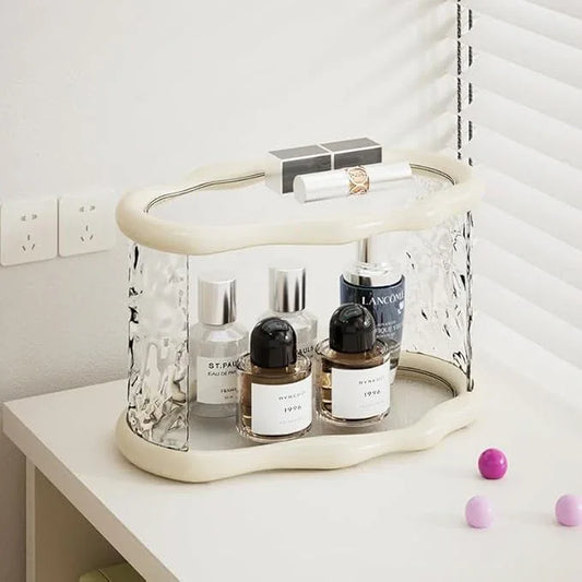 Bathroom Countertop Organizer, 2 Tier Bathroom Organizer and Storage, Acrylic Vanity Organizer Standing Holder Shelf, Perfume Makeup Skincare Cosmetic Desk Organizer for Bedroom Dressing Table, White - ModernBath