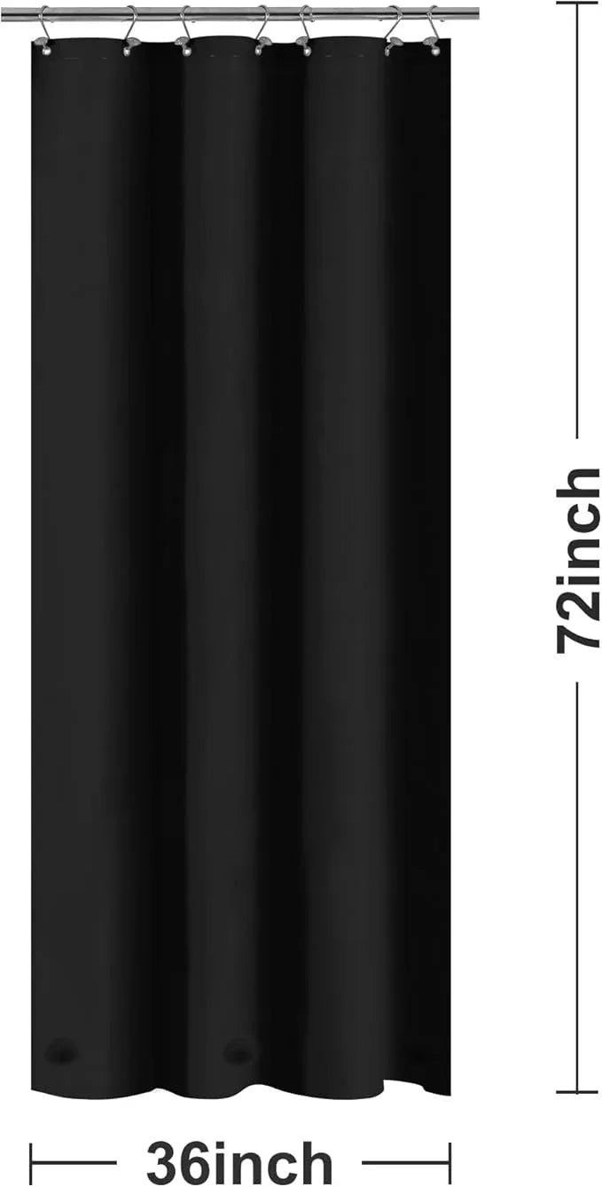 Barossa Design Black Stall Shower Curtain Liner 36" W x 72" H - Waterproof PEVA Plastic Shower Liner for Small Bathroom Stall, Lightweight Bath Curtain with 3 Magnets & Metal Grommets - Black - ModernBath