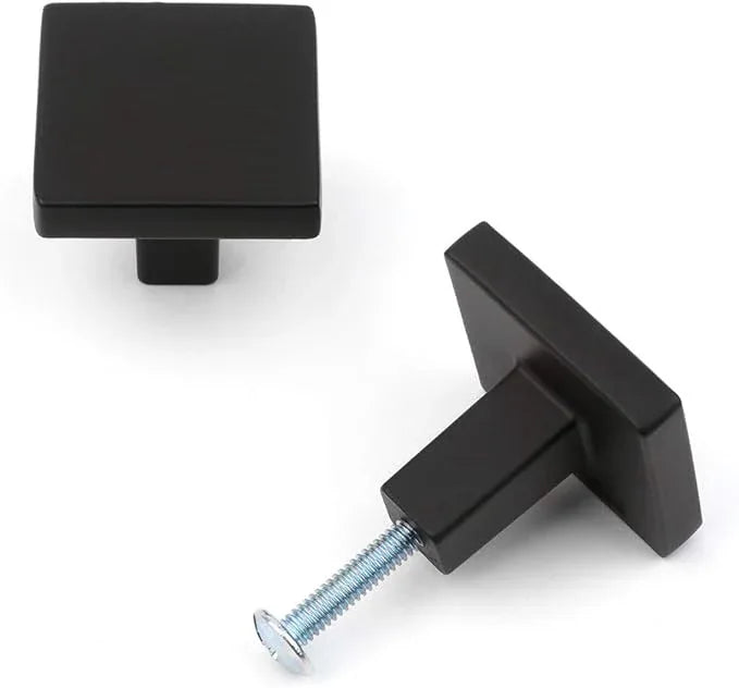 KOOFIZO 30 Pack Black Cabinet Knobs Matte Black Drawer Knobs K03 Square Single Hole Cabinet Pulls for Cabinets Drawer Dresser Cupboard Bedroom Closet Bathroom Vanity - ModernBath