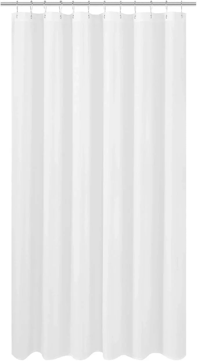 N&Y HOME Extra Long Fabric Shower Curtain or Liner 72 x 92 inch, Hotel Quality, Washable, White Bathroom Curtains with Grommets, 72x92 - ModernBath