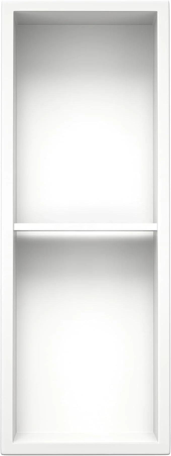 Stainless Steel Shower Niche 8"×24" White Double Shelves No Tiled Needed Niche Shower for Wall Recessed Shower Shelf for Bathroom Storage - ModernBath