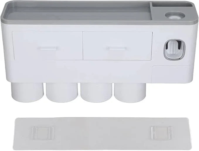Hanging Magnetic Toothbrush Holder Set with Toothpaste Dispenser Squeezer Toiletry Drawer Holder for Bathroom - ModernBath