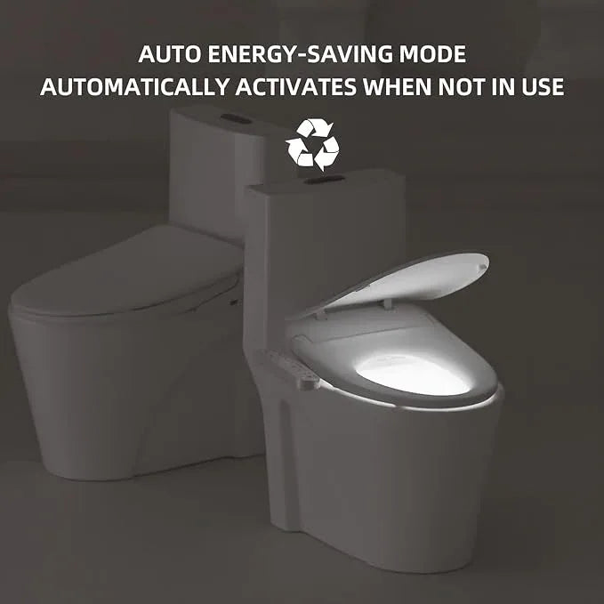 Aquatiz Elongated Smart Toilet Seat, Electronic Heated Toilet Seat, Self-Cleaning Nozzle, Temperature Controlled Wash, Air Dryer, Deodorizer, LED Light, Multi-mode Wash, (Panel Control) - ModernBath