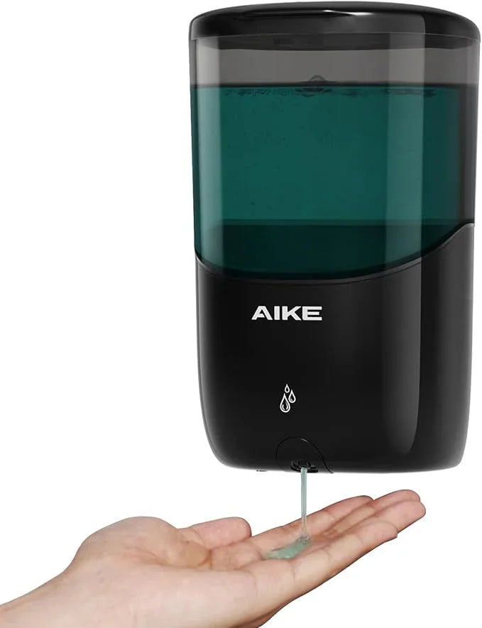 AIKE Liquid Automatic Wall Mount Soap Dispenser,Battery Operated Model AK1216,Black - ModernBath