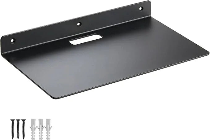 Floating Shelves for Wall, 3.0mm Thick Aluminium Alloy Floating Shelves, Suitable for Bedroom, Living Room, Bathroom, Kitchen, Office Etc(Black, 12 Inch) - ModernBath