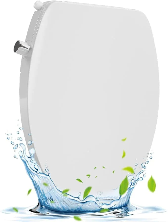 Non Electric Bidet Seat Elongated with Single Nozzle, Cold Water Toilet Bidet Attachment for Gentle Wash and Personal Hygiene, Easy Tool Free Installation PP Bathroom Toilet Seat - ModernBath