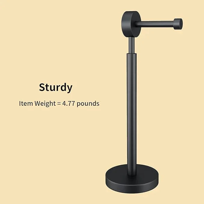 YUMORE Toilet Paper Holder Stand Freestanding Bathroom Tissue Roll Stand for Bathroom (Black, 1 Roll) - ModernBath