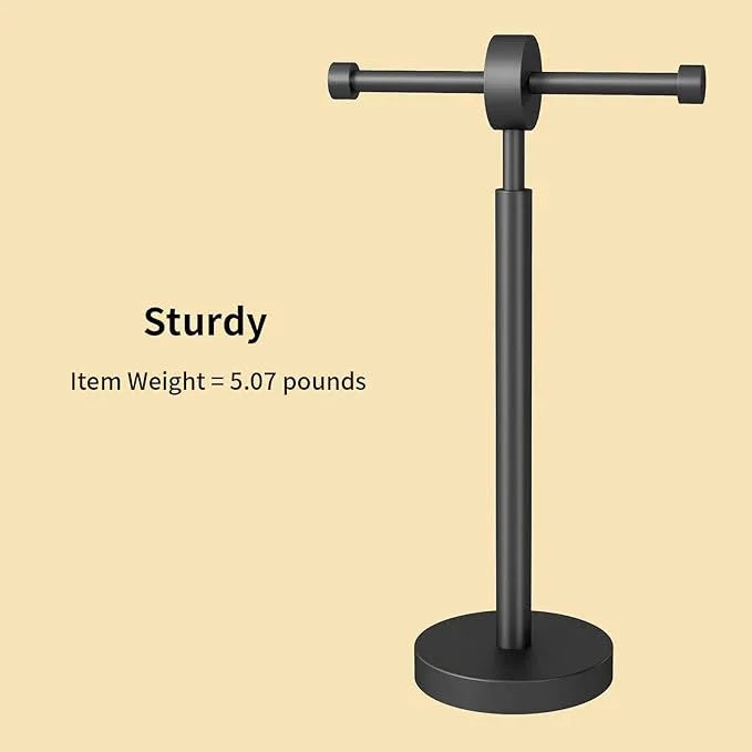 YUMORE Toilet Paper Holder Stand, Freestanding Double Roll Tissue Paper Stand for Modern Bathroom, Holds 2 Rolls with Extra-Large Capaticy (Black, 2 Roll) - ModernBath