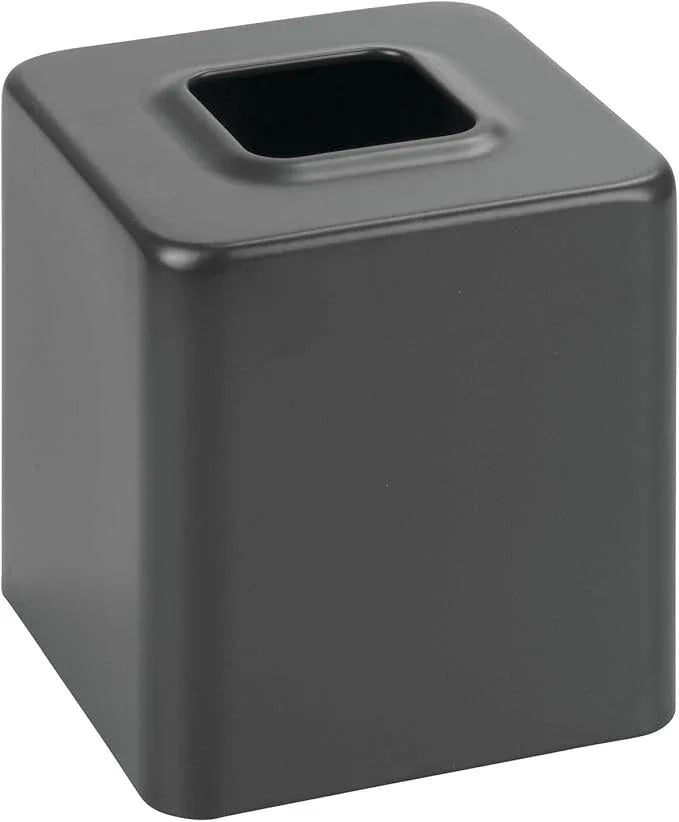 mDesign Metal Square Tissue Box Cover, Modern Facial Paper Holder - Accessories for Bathroom Vanity Countertop, Bedroom Dresser, Night Stand, Desk, Office, End Table - Unity Collection - Graphite Gray - ModernBath
