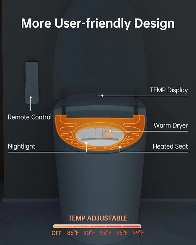EPLO Smart Toilet Bidet with Auto Open Close,Foam Shield,1000G MaP Flush Score,ADA Comfort Chair Height,Blackout Flush,Heated Seat,Air Dryer,One Piece Modern Elongated Toilet with Tank Pump E18PRO - ModernBath