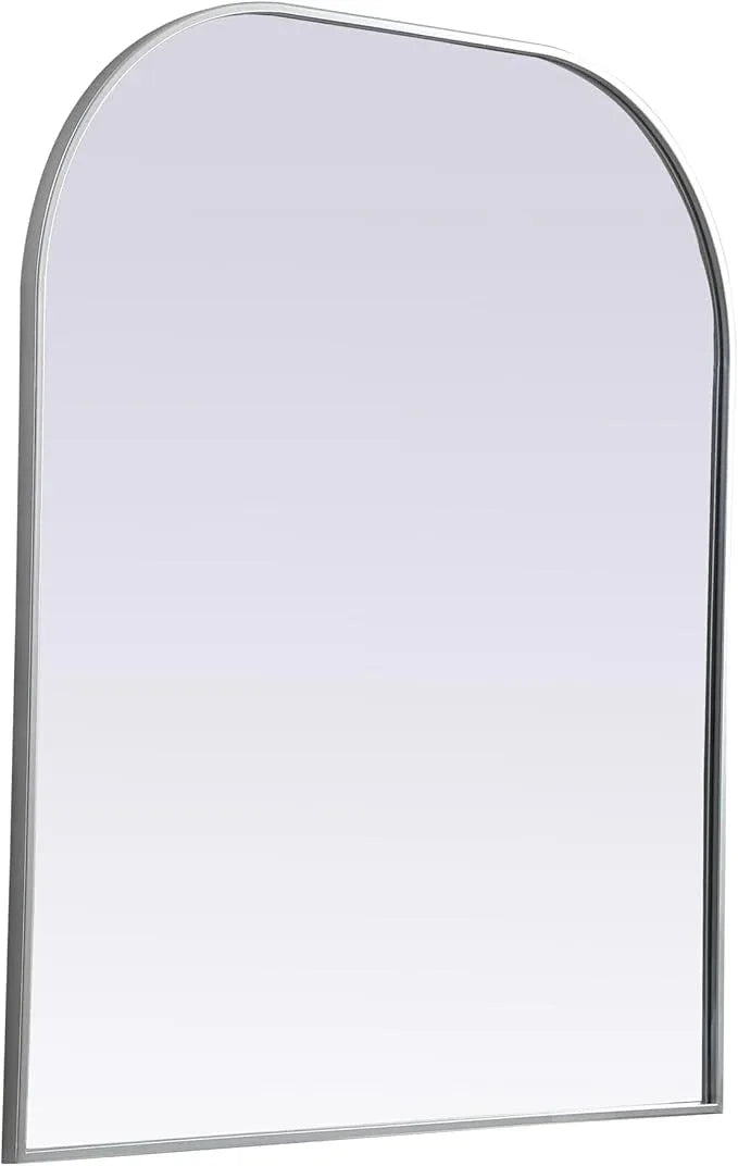 Illuminate, Metal Frame Arch Mirror 36X42 Inch in, Modern, Silver - ModernBath