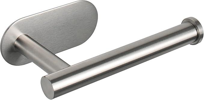 NearMoon Toilet Paper Holder Self Adhesive, Premium Thicken SUS304 Stainless Steel Rustproof Adhesive Toilet Roll Holder no Drilling for Bathroom, Kitchen, Washroom (1 Pack, Brushed Nickel) - ModernBath