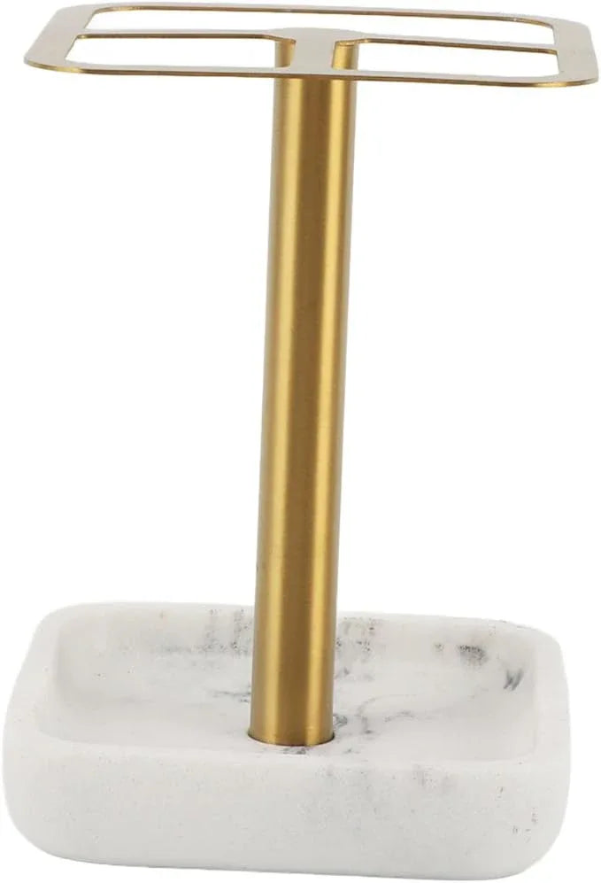 Fayelume Gold Toothbrush Holder, Stainless Steel Toothbrush Holder, Toothpaste Dispenser, 3 Slots, Space Saving, for Bathroom, Countertops - ModernBath
