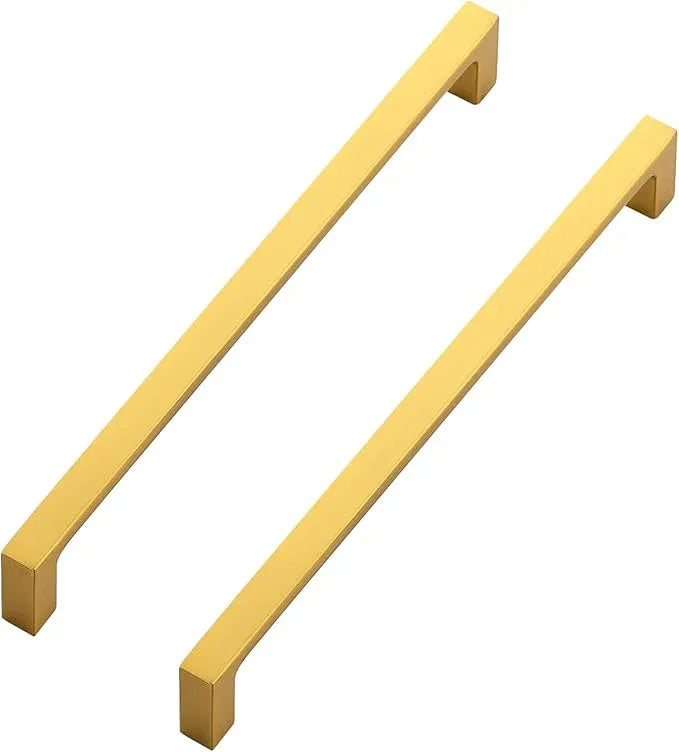 Ravinte 10 Pack Solid 7-1/2 Inch Kitchen Square Cabinet Handles Brushed Brass Drawer Pulls Kitchen Cabinet Hardware Handles - ModernBath