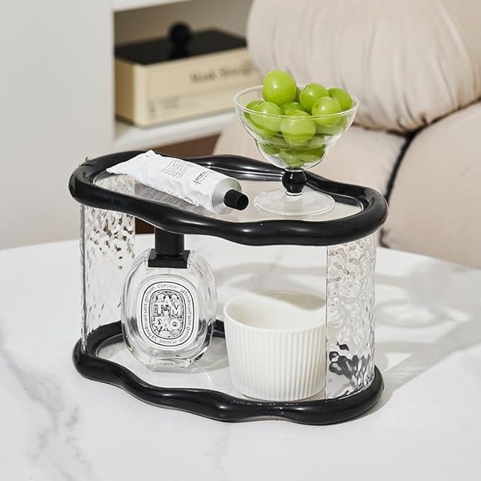 Bathroom Countertop Organizer, 2 Tier Bathroom Organizer and Storage, Acrylic Vanity Organizer Standing Holder Shelf, Perfume Makeup Skincare Cosmetic Desk Organizer for Bedroom Dressing Table, Black - ModernBath