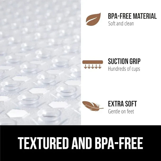 GORILLA GRIP Patented Square Shower Stall Mat, Small Bathtub Floor Mats for Stand Up Showers with Suction Cups and Drainage Holes, Machine Wash, Soft on Feet, Bathroom Accessories 21x21 Inch, Clear - ModernBath