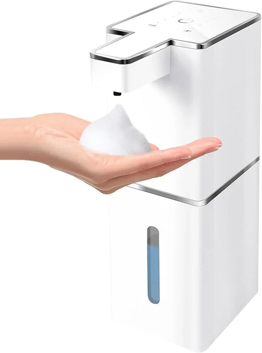 JEMISUN Automatic Foaming Soap Dispenser Touchless 380ml/12.8oz Rechargeable Hand Soap Dispenser Wall Mounted 4 Levels Adjustable Foam Soap Pump for Bathroom Kitchen Dish Soap - ModernBath