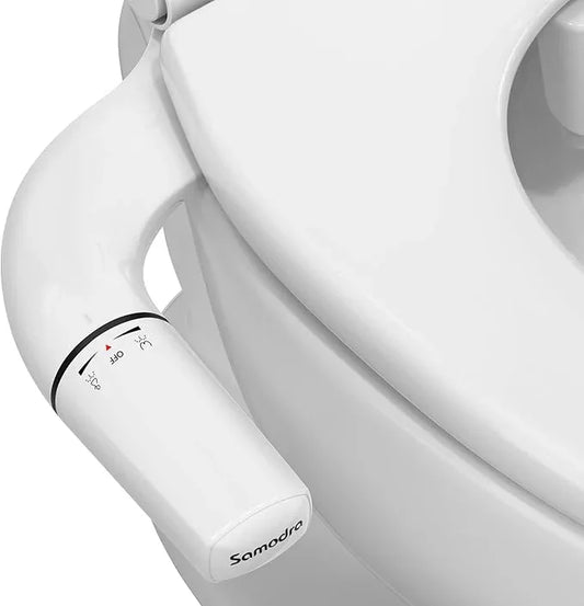 SAMODRA Ultra-Slim Bidet Attachment for Toilet - Self Cleaning Nozzle Hygienic Bidets for Existing Toilets - Adjustable Water Pressure Fresh Water Sprayer Toilet Bidet - Easy to Install - ModernBath