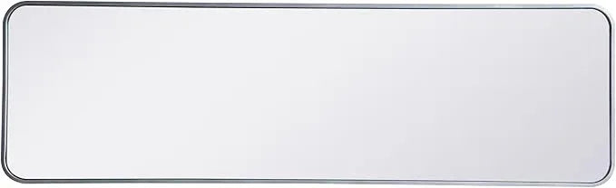 ARS Concepts Aura, Soft Corner Metal Rectangular Mirror 18X60 Inch in, Modern, Silver - ModernBath