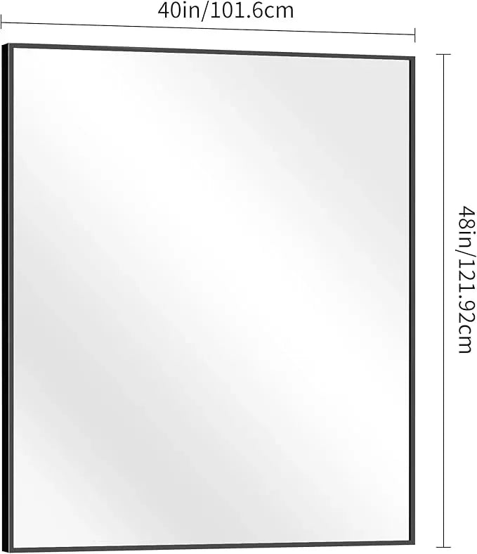 BONEWEI Bathroom Mirror,40x48 inch Bathroom Mirrors for Over Sink,Large Wall Mirror for Bathroom Wall Mounted Rectangle Mirrors,Black Vanity Mirror for Living Room,Bedroom Entryway,Horizontal/Vertical - ModernBath