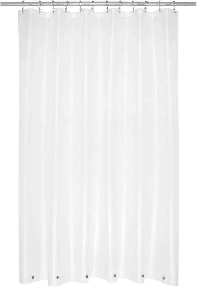 Mrs Awesome Extra Long Shower Curtain Liner with 6 Magnets 72 x 84 inch, Frosted PEVA 8G Heavy Duty Thick Plastic Shower Curtain, Waterproof, 72x84, Frost - ModernBath