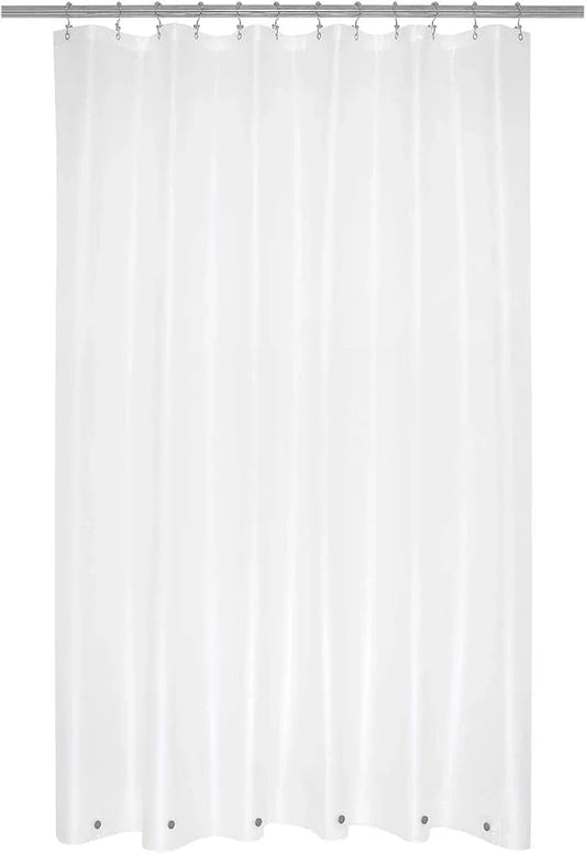 Mrs Awesome Extra Long Shower Curtain Liner with 6 Magnets 72 x 84 inch, Frosted PEVA 8G Heavy Duty Thick Plastic Shower Curtain, Waterproof, 72x84, Frost - ModernBath