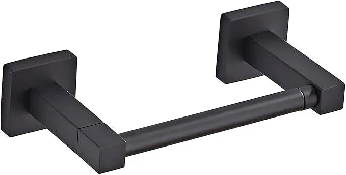 Matte Black Toilet Paper Holder Wall Mount, Bathroom Toilet Paper Holder for SUS 304 Stainless Steel, Double Post Pivoting Square Toilet Paper Roll Holder for Bathroom RV Paper Towels for TP - ModernBath