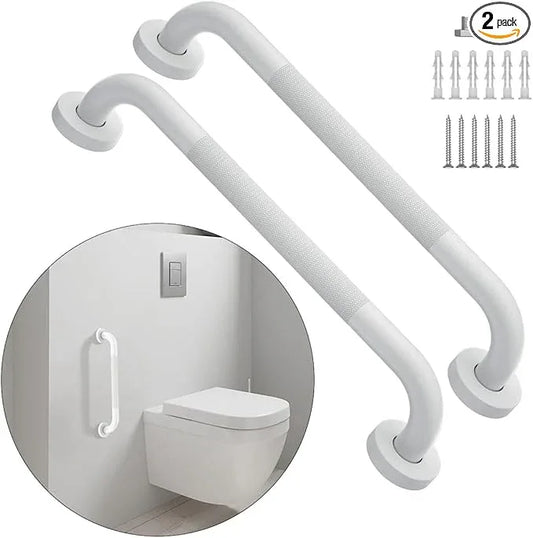 20 Inch Anti Slip Shower Grab Bar Oil Rubbed White 1.25" Diameter,Munzong 2 Pack Bathroom Grab Bar, Knurled Bathroom Balance Bar,Safety Hand Rail Support Handicap Elderly Senior Assist Bath Handle - ModernBath