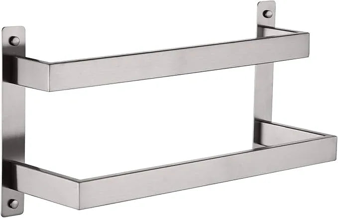 KOKOSIRI Hand Towel Bars 16 Inches Bathroom 2-Tiers Ladder Towel Rails Towel Holders Wall Mounted Towels Shelves Rack Brushed Stainless Steel, B5008BR-L16 - ModernBath