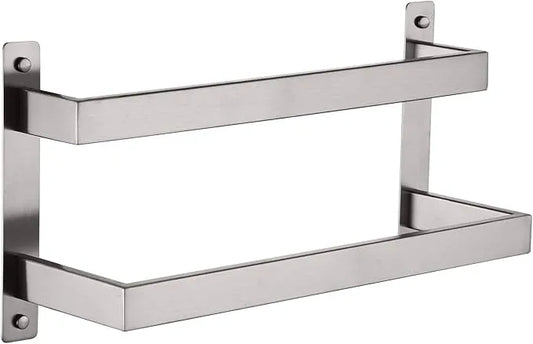 KOKOSIRI Hand Towel Bars 16 Inches Bathroom 2-Tiers Ladder Towel Rails Towel Holders Wall Mounted Towels Shelves Rack Brushed Stainless Steel, B5008BR-L16 - ModernBath