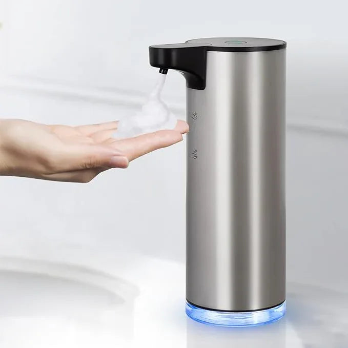 LAOPAO Automatic Soap Dispenser, Rechargeable Stainless Steel Foaming Soap Dispenser Touchless for Bathroom Auto Hand Soap Pump for Kitchen, Xmas Gift,9oz - ModernBath