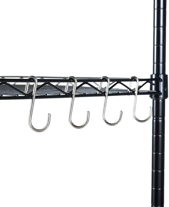 BNSPLY 5 Tier Wire Shelving Unit, Height Adjustable Wire Shelves, Metal Storage Rack Organizer for Laundry, Kitchen, Bathroom, Pantry, Closet (12.6" D x 23.6" W x 59" H, Black) - ModernBath