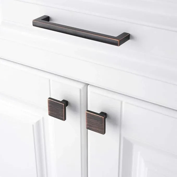 KOOFIZO 30 Pack Oil Rubbed Bronze Cabinet Knobs Bronze Drawer Knobs K03 Square Single Hole Cabinet Pulls for Cabinets Drawer Dresser Cupboard Bedroom Closet Bathroom Vanity - ModernBath