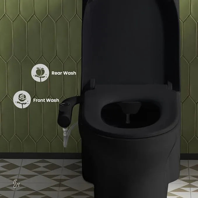 Swiss Madison Aqua Non-Electric Bidet Toilet Attachment in Matte Black with Black Knob - ModernBath