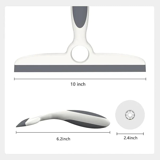 EHOMGUI Shower Squeegee for Glass Doors & Walls - 10" Squeegee with Adhesive Hook - Pack of 2/Gray - ModernBath