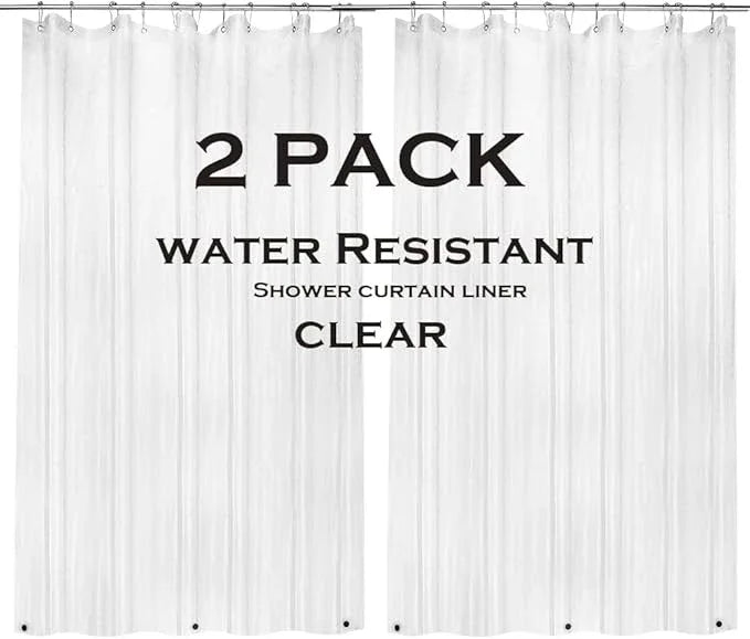 ZEMAHOME 2 Pack PEVA Plastic Shower Curtain Liner Premium Light Weight 72" x 72" Clear Bathroom Shower Showroom Curtain Liner with Rustproof Metal Gromments and Weighted Magnet - ModernBath
