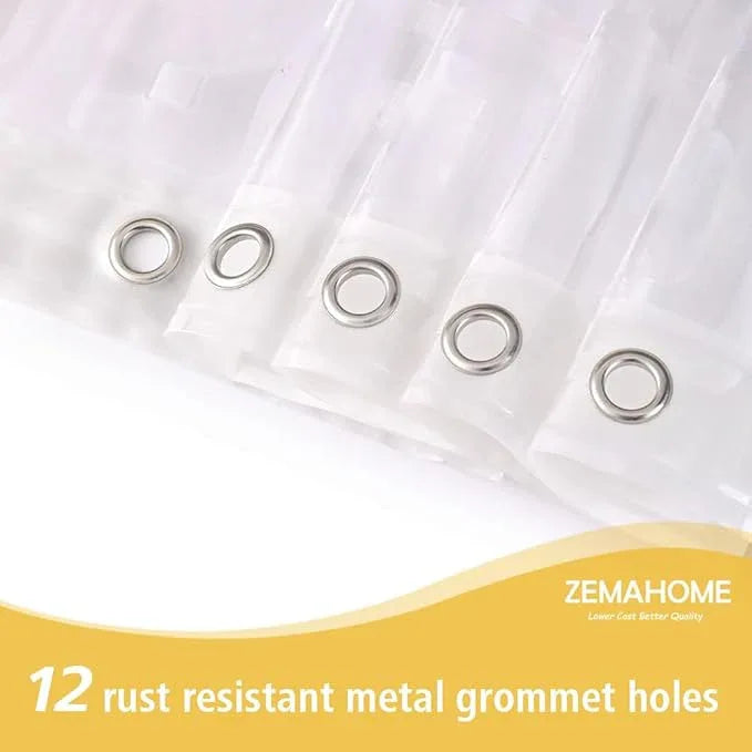 ZEMAHOME Thin 3D EVA Shower Curtain Liner Geometric, 72x72 Premium Light Weight Clear Plastic Bathroom Shower Curtain with Rustproof Metal Grommets 3 Magnets for Shower Stall, Bathtubs - ModernBath