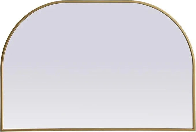 Illuminate, Metal Frame Arch Mirror 36X24 Inch in, Modern, Brass - ModernBath