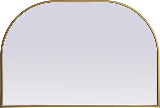 Illuminate, Metal Frame Arch Mirror 36X24 Inch in, Modern, Brass - ModernBath