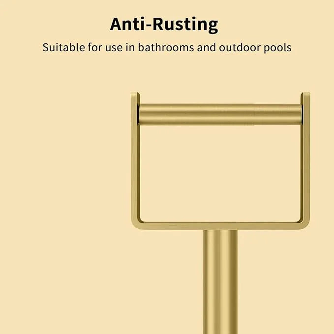 YUMORE Toilet Paper Holder Stand with Storage, Bathroom Weighted Base Floor Toilet Paper Roll Holder Free Standing for 3 Rolls, Gold - ModernBath