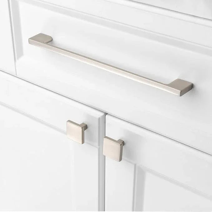KOOFIZO 5 Pack 8-4/5 Inch Brushed Nickel Kitchen Cabinet Pulls Stain Nickel Cabinet Handles Silver Cabinet Hardware for Kitchen Cabinets Drawer P01 Dresser Cupboard Bedroom Bathroom - ModernBath
