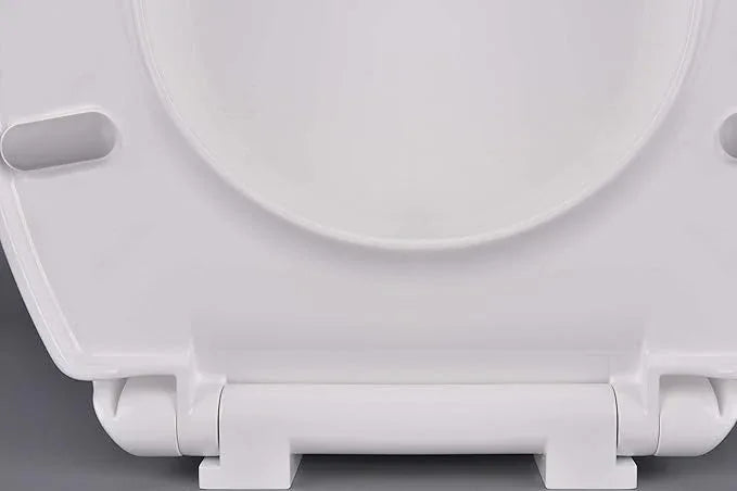 CYRRET Toilet Seat Round with Lid, Slow Close, Easy to Install and Clean, Durable Plastic, White, Replacement Toilet Seats, Fits Standard Round Toilets Bowl - ModernBath