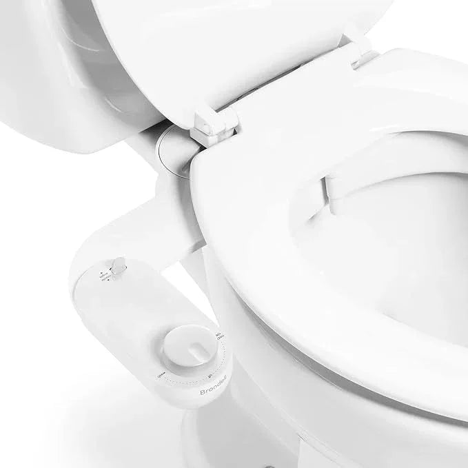 Brondell Fresh Spa Adjustable, Bidet Attachment FSA-15 for Toilet Seats with Adjustable Single Nozzle, Side Arm Control, Thin Profile, White (Ambient Temperature) - ModernBath
