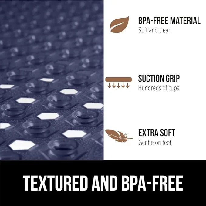 GORILLA GRIP Patented Square Shower Stall Mat, Small Bathtub Floor Mats for Stand Up Showers, Suction Cups and Drainage Holes, Machine Wash, Soft on Feet, Bathroom Accessories 21x21 Inch, Navy Opaque - ModernBath