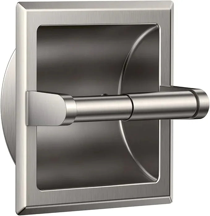 FORIOUS Recessed Toilet Paper Holder, Stainless Steel Durable Tissue Roll Holder Wall Mount for Bathroom Space Saving Design with Mounting Bracket, Wall Toilet Paper Dispenser Insert, Brushed Nickel - ModernBath