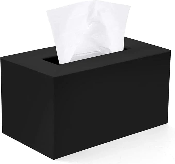 Rectangle Tissue Box Cover | Fits Tall Tissue Boxes | Black Tissue Box Holder for Bathroom | Premium Acrylic Tissue Cover - ModernBath