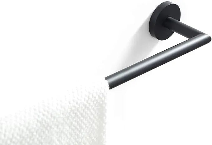 Black Towel Bar,Towel Racks for Bathroom, Modern Hotel Style Bathroom Towel Shelf Wall Mounted, Single Towel Rod 26 Inch, Matte Black, 077070-MB Leo Series - ModernBath