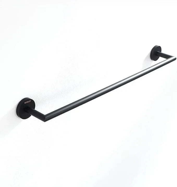 Black Towel Bar,Towel Racks for Bathroom, Modern Hotel Style Bathroom Towel Shelf Wall Mounted, Single Towel Rod 26 Inch, Matte Black, 077070-MB Leo Series - ModernBath